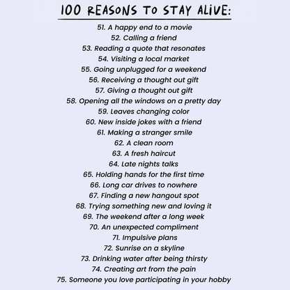 100 Reasons to Stay Alive Hoodie